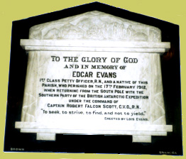Evans' Plaque in St Mary's Church