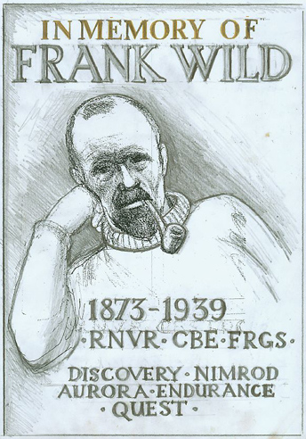 Sketch of Frank Wild plaque